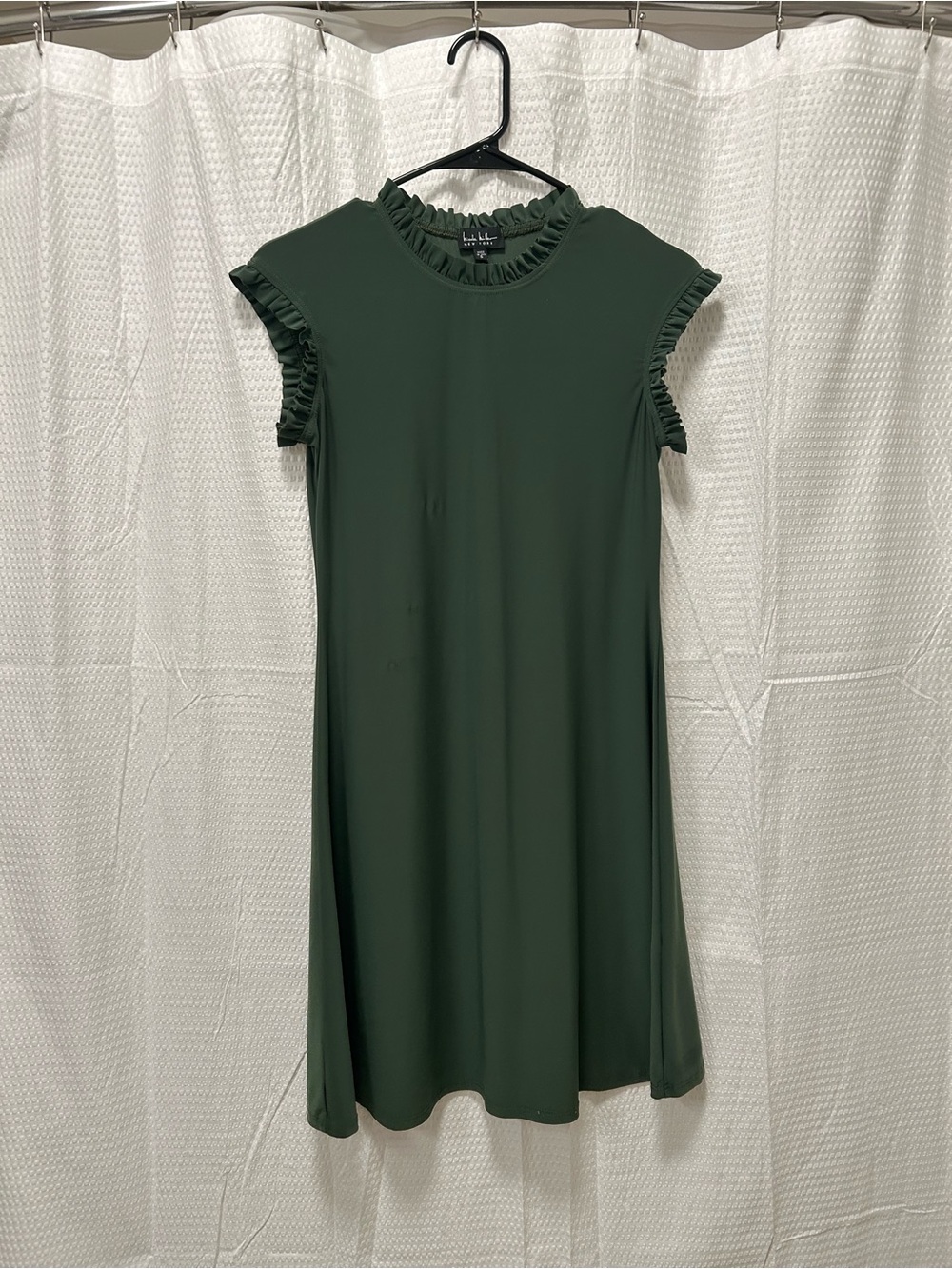 Nicole Miller Green Ruffle Sleeve Shift Dress